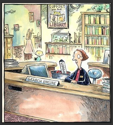 Librarian to search engine cartoon